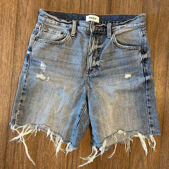 PISTOLA Kelly 90s Skater Jean Shorts in Light Blue (Urban Outfitters) - Picture 2 of 9